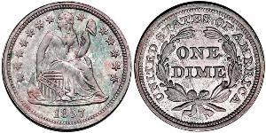 1 Dime / 10 Cent Estados Unidos de América (1776 - ) Cobre/Plata 