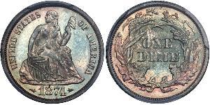 1 Dime / 10 Cent Estados Unidos de América (1776 - ) Cobre/Plata 