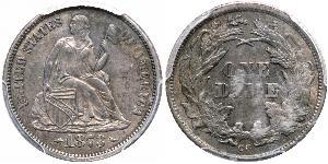 1 Dime / 10 Cent Estados Unidos de América (1776 - ) Cobre/Plata 