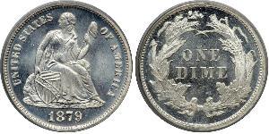 1 Dime / 10 Cent Estados Unidos de América (1776 - ) Cobre/Plata 