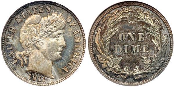 1 Dime / 10 Cent Estados Unidos de América (1776 - ) Cobre/Plata 