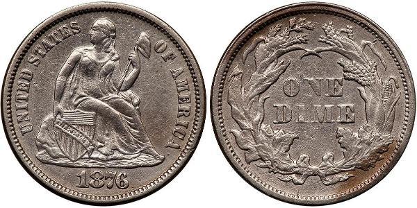 1 Dime / 10 Cent Estados Unidos de América (1776 - ) Cobre/Plata 