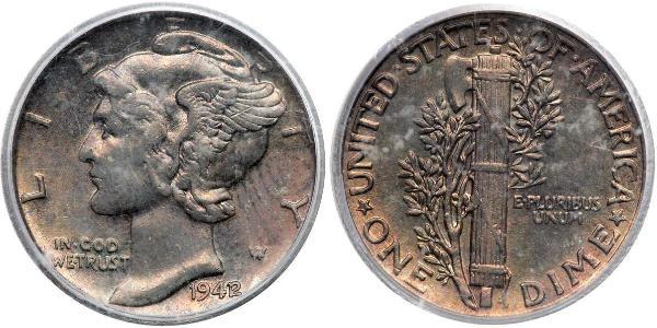1 Dime / 10 Cent Estados Unidos de América (1776 - ) Cobre/Plata 