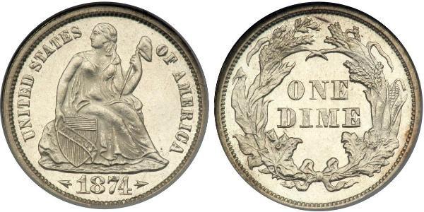 1 Dime / 10 Cent Estados Unidos de América (1776 - ) Cobre/Plata 