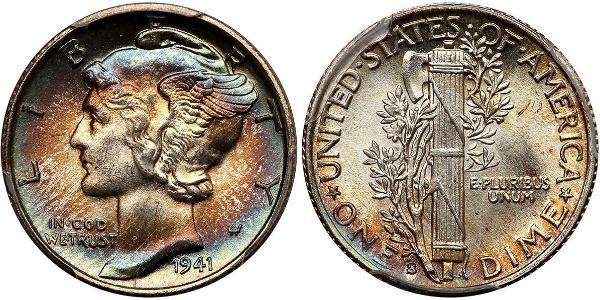 1 Dime / 10 Cent Estados Unidos de América (1776 - ) Cobre/Plata 