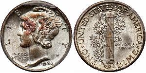 1 Dime / 10 Cent USA (1776 - ) Copper/Silver 