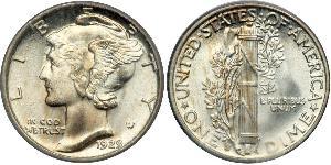 1 Dime / 10 Cent USA (1776 - ) Copper/Silver 