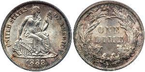 1 Dime / 10 Cent USA (1776 - ) Copper/Silver 