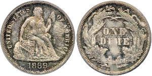 1 Dime / 10 Cent USA (1776 - ) Copper/Silver 