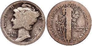 1 Dime / 10 Cent USA (1776 - ) Copper/Silver 