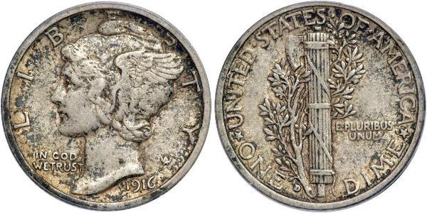 1 Dime / 10 Cent USA (1776 - ) Copper/Silver 