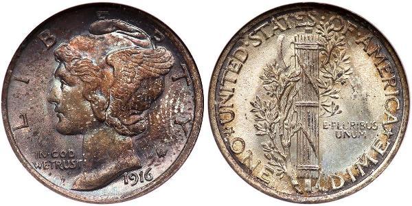 1 Dime / 10 Cent USA (1776 - ) Copper/Silver 