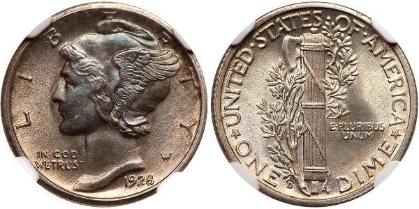 1 Dime / 10 Cent USA (1776 - ) Copper/Silver 