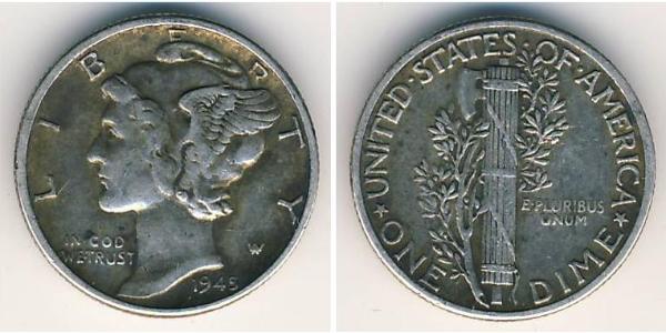 1 Dime / 10 Cent USA (1776 - ) Copper/Silver 