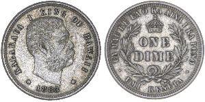 1 Dime / 10 Cent Estados Unidos de América (1776 - ) Plata Kalakaua