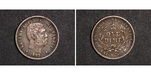 1 Dime / 10 Cent Vereinigten Staaten von Amerika (1776 - ) Silber David Kalākaua