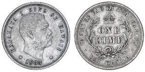 1 Dime / 10 Cent Vereinigten Staaten von Amerika (1776 - ) Silber David Kalākaua