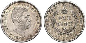 1 Dime / 10 Cent Vereinigten Staaten von Amerika (1776 - ) Silber David Kalākaua