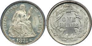 1 Dime / 10 Cent Vereinigten Staaten von Amerika (1776 - ) Silber/Kupfer 