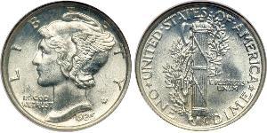 1 Dime / 10 Cent Vereinigten Staaten von Amerika (1776 - ) Silber/Kupfer 