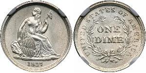 1 Dime / 10 Cent Vereinigten Staaten von Amerika (1776 - ) Silber/Kupfer 