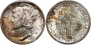 1 Dime / 10 Cent Vereinigten Staaten von Amerika (1776 - ) Silber/Kupfer 