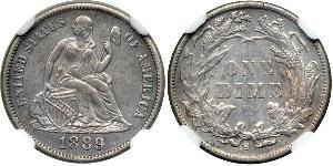 1 Dime / 10 Cent Vereinigten Staaten von Amerika (1776 - ) Silber/Kupfer 