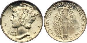 1 Dime / 10 Cent Vereinigten Staaten von Amerika (1776 - ) Silber/Kupfer 
