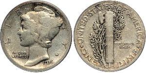 1 Dime / 10 Cent Vereinigten Staaten von Amerika (1776 - ) Silber/Kupfer 