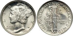 1 Dime / 10 Cent Vereinigten Staaten von Amerika (1776 - ) Silber/Kupfer 