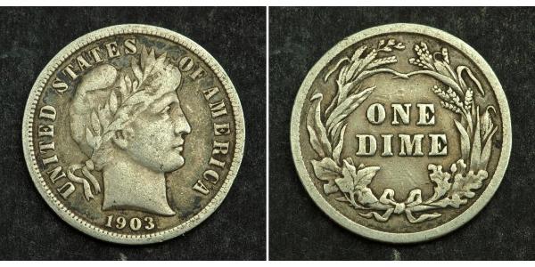 1 Dime / 10 Cent Vereinigten Staaten von Amerika (1776 - ) Silber/Kupfer 