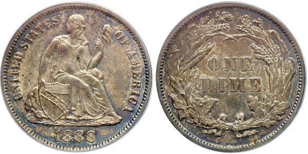 1 Dime / 10 Cent Vereinigten Staaten von Amerika (1776 - ) Silber/Kupfer 