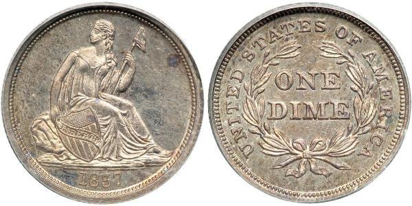 1 Dime / 10 Cent Vereinigten Staaten von Amerika (1776 - ) Silber/Kupfer 