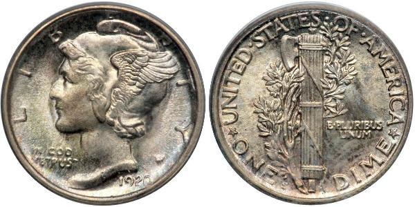 1 Dime / 10 Cent Vereinigten Staaten von Amerika (1776 - ) Silber/Kupfer 