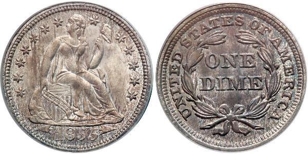 1 Dime / 10 Cent USA (1776 - ) Silver 