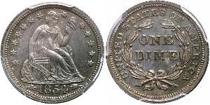 1 Dime / 10 Cent 美利堅合眾國 (1776 - ) 銀 