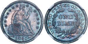 1 Dime / 10 Cent 美利堅合眾國 (1776 - ) 銀 