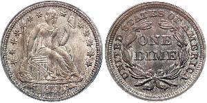 1 Dime / 10 Cent 美利堅合眾國 (1776 - ) 銀 