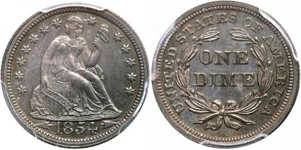 1 Dime / 10 Cent 美利堅合眾國 (1776 - ) 銀 