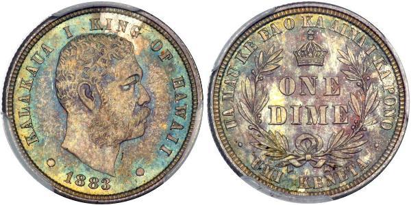 1 Dime / 10 Cent 美利堅合眾國 (1776 - ) 銀 卡拉卡瓦