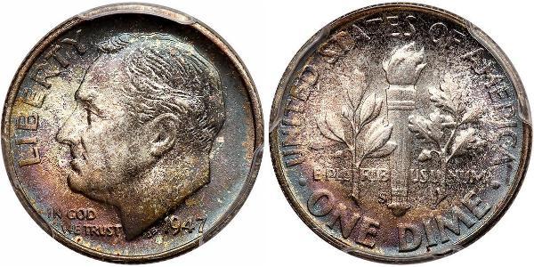 1 Dime / 10 Cent 美利堅合眾國 (1776 - ) 銀 