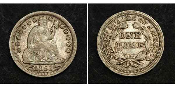 1 Dime / 10 Cent 美利堅合眾國 (1776 - ) 銀 