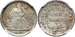 1 Dime / 10 Cent 美利堅合眾國 (1776 - ) 銀/銅 