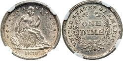1 Dime / 10 Cent 美利堅合眾國 (1776 - ) 銀/銅 