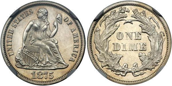 1 Dime / 10 Cent 美利堅合眾國 (1776 - ) 銀/銅 