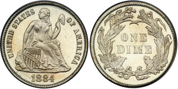 1 Dime / 10 Cent 美利堅合眾國 (1776 - ) 銀/銅 