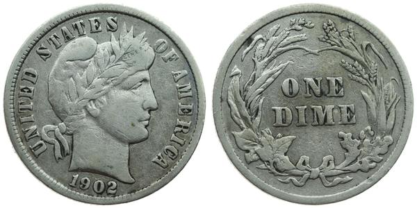 1 Dime / 10 Cent 美利堅合眾國 (1776 - ) 銀/銅 