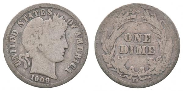 1 Dime / 10 Cent 美利堅合眾國 (1776 - ) 銀/銅 