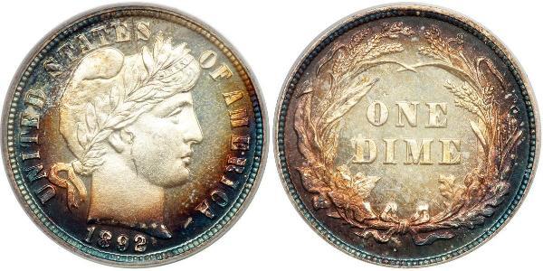 1 Dime / 10 Cent 美利堅合眾國 (1776 - ) 銀/銅 