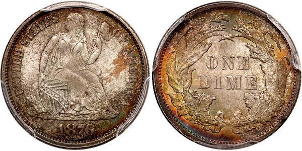 1 Dime / 10 Cent 美利堅合眾國 (1776 - ) 銀/銅 